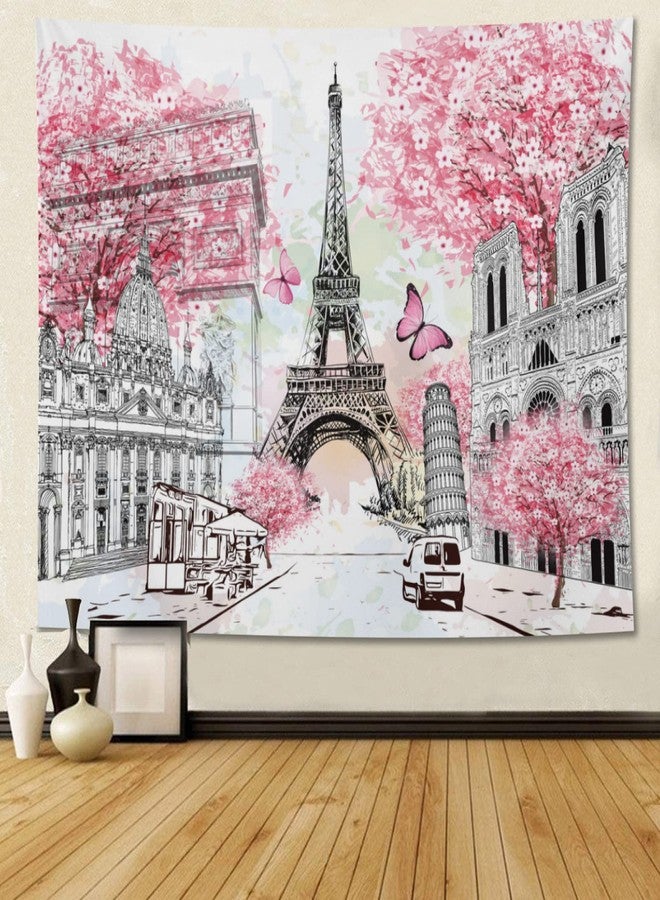 feelacle Paris Eiffel Tower Tapestry European City Tapestry 60" X 40" Landscape Wall Hanging Party Decorations Home Decor For Bedroom Living Room Dorm (150 X 100cm) - Image 2